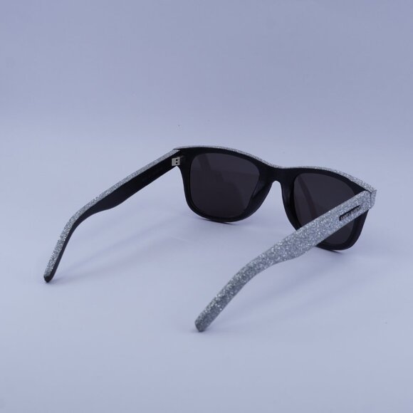 Saint Laurent SL51 051 Sunglasses Silver Glitter Square Frame, Grey Lenses - Picture 4 of 10